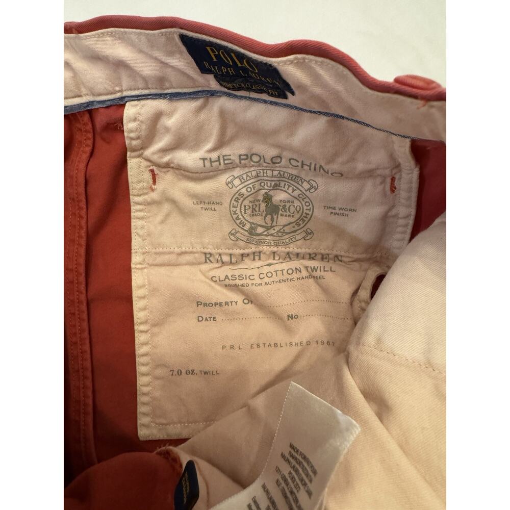 Polo Ralph Lauren Classic Fit Chino Stretch Straight Fit 32x32 Preppy Old Money - Picture 7 of 11